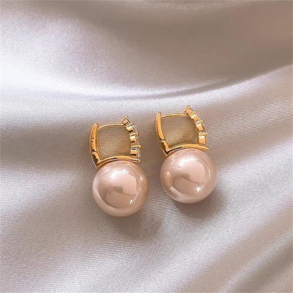 🆕 Women Gold Pearl Drop Earrings Dainty Wedding Diamond Fashion Jewelry Gift - Picture 6 of 6